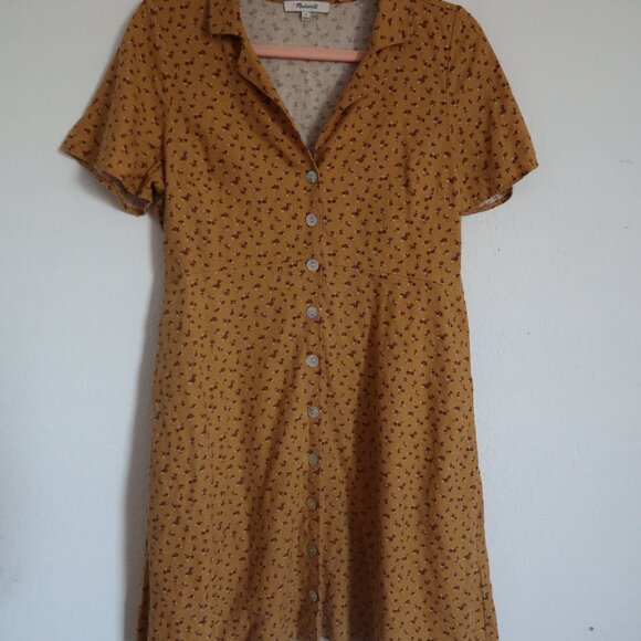 Madewell Ditsy Floral Button-Front Dress with Pockets - Size 6 - - Picture 2 of 8